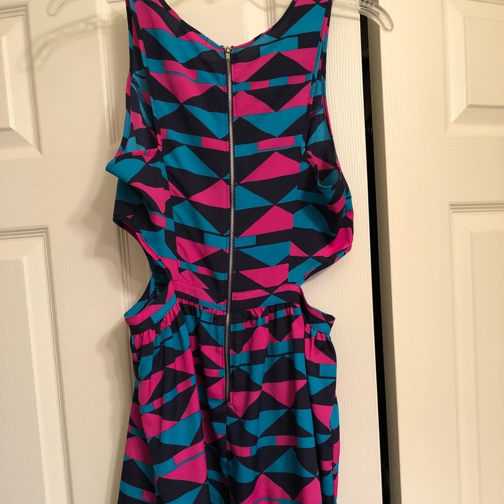 aztec print side slit dress